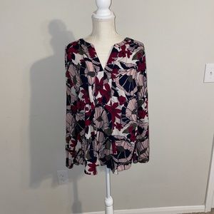 LOFT Long Sleeve Floral Tunic Top